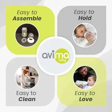Avima 10 oz Anti Colic Baby Bottle Set - Medium Flow Nipples Included, Standard Neck, BPA Free - 3-6 Months, Stage 2 Feeding for Gas, Spit Up & Colic (Set of 8)