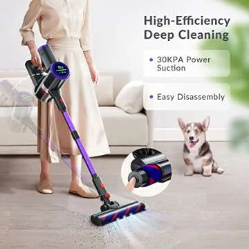 UDON Cordless Vacuum - Lightweight, 50 Min Runtime, Purple