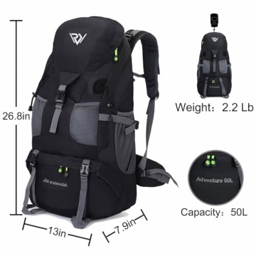 RuRu Monkey 50L Hiking Backpack for Outdoor Adventures