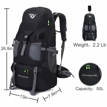 RuRu Monkey 50L Hiking Backpack for Outdoor Adventures