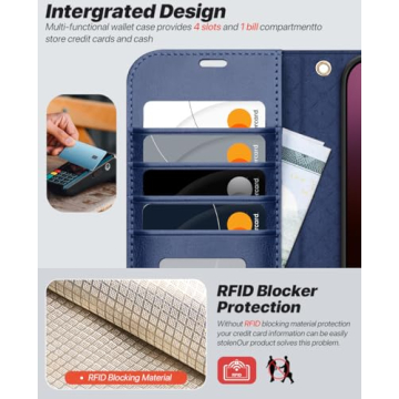 OCASE for iPhone 16 Pro Max Case Detachable Wallet Case with Card Holder, [2 in 1] PU Leather Flip Folio Case with RFID Blocking Stand Wrist Strap Shockproof Phone Cover 6.9 Inch 2024, Blue