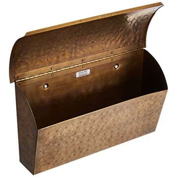 Roll Top Mailbox in Antique Hammered Brass Finish