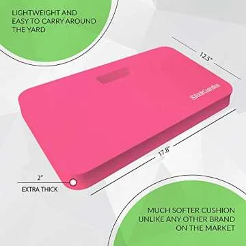 Sleek Garden Premium Thick Kneeling Pads Bath Floor Kneeler for Baby, Knee Pad Cushion for Pool | Thickest, Most Comfortable Foam Mat Kneeler for Yoga & Exercise,Waterproof (12.5"x17.8"x2, Pink)