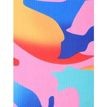 ZAFUL Women Ribbed Colorblock Brazilian High Leg V-Wire Swimwear Ruffle Bikini Set(2-Light Pink,M)