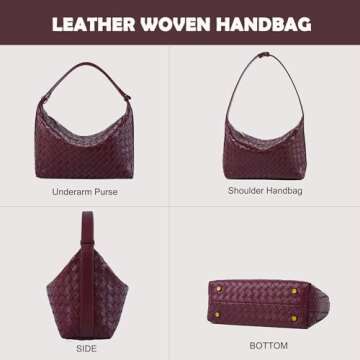 Vegan Leather Woven Tote Handbag - Elegant Top-Handle & Shoulder Bag