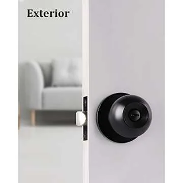 Durable Matte Black Door Knobs for Bedroom & Bathroom