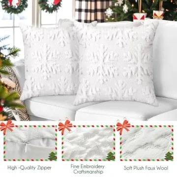 Christmas Snowflake Throw Pillow Covers - Set of 2