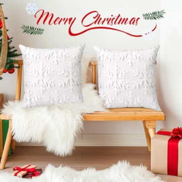 Christmas Snowflake Throw Pillow Covers - Set of 2
