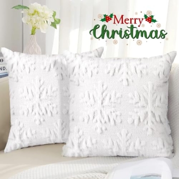 Christmas Snowflake Throw Pillow Covers - Set of 2