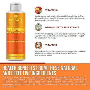 PURALITY HEALTH Vitamin C Liquid Supplement 1000mg per Serving, Micelle Liposomal Enhanced Absorptio...