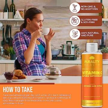 PURALITY HEALTH Vitamin C Liquid Supplement 1000mg per Serving, Micelle Liposomal Enhanced Absorption, Non-GMO, Gluten Free, Vegan, 15 Day Supply