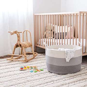 OrganiHaus Extra Large Gray Storage Basket for Home