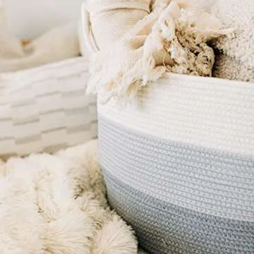 OrganiHaus Extra Large Gray Storage Basket for Home