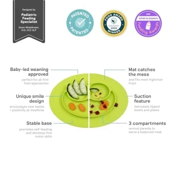 ezpz Mini Mat in Lime - Suction Baby Plate for Easy Eating