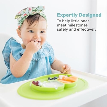 ezpz Mini Mat in Lime - Suction Baby Plate for Easy Eating