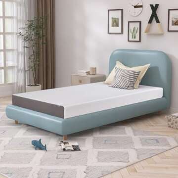 Amazon Basics Memory Foam Mattress, Soft Plush Feel, 6 Inch, Full, White/Grey