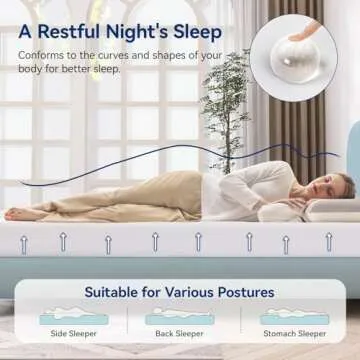 Amazon Basics Memory Foam Mattress, Soft Plush Feel, 6 Inch, Full, White/Grey