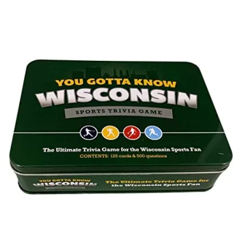 Wisconsin Sports Trivia Game 500 Questions Metal Tin
