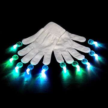 GloFX LED Light-Up White Gloves for Raves & EDM | 9 Modes, 34 Colors and 1 Million+ Combinations | G...