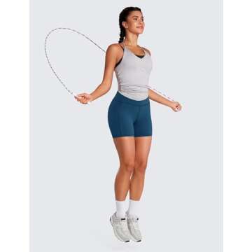 CRZ YOGA Women's Naked Feeling Biker Shorts - High Waisted Solution