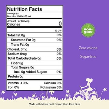NuNaturals Monk Fruit Extract Sweetener Zero Calories