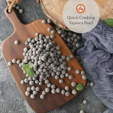 WuFuYuan Boba Tapioca Pearls, Black Sugar Flavor, Ready to Cook in 5 Minutes or Microwave in 3 Minutes, 8.8 oz. (Pack of 2)