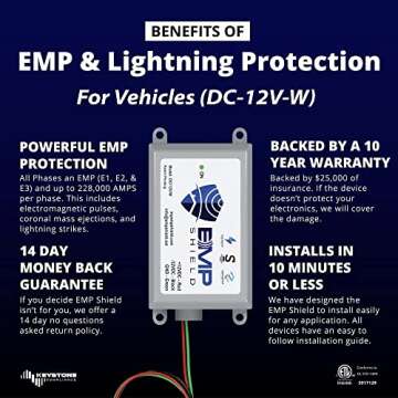 EMP Shield – Vehicle EMP Protection 12 Volt DC for Car and Truck (DC-12V-WV) Lightning, Solar Flar...
