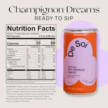 De Soi Variety Pack by Katy Perry - Sparkling Beverages, Natural Botanicals, Adaptogen Drink, Vegan, Gluten-Free, Ready to Drink 12-pack (8 Fl Oz)