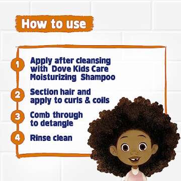Dove Shampoo and Conditioner Set + Detangler Spray for Kids - Kids Hair Love Collection, Shampoo and Conditioner, Curly and Wavy Hair Products (3 Piece Set)
