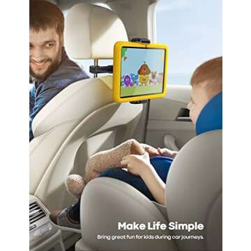 Lamicall Car Tablet Mount, Headrest Tablet Holder - Car Back Seat Travel Tablet Stand for Kids, Comp...