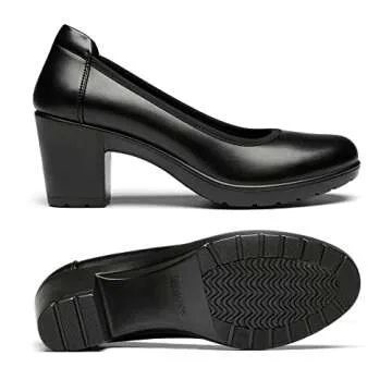 Comfortable Chunky Closed Toe Heels for Work & More