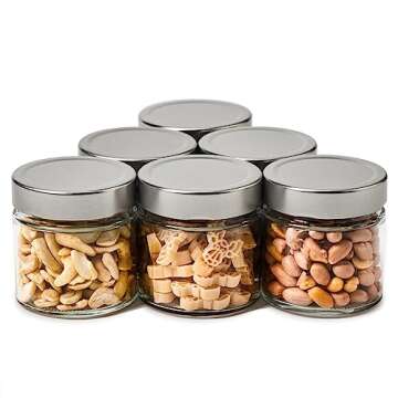 EZOWare Airtight Glass Jars Set of 12 for Kitchen Storage