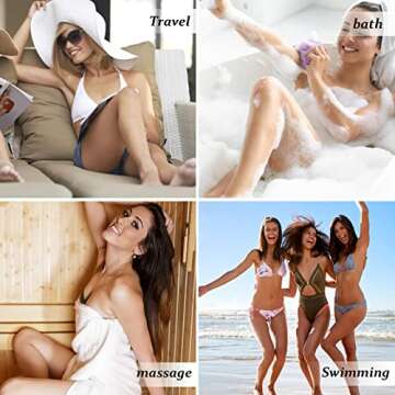 JUNFAN 50 Pack Disposable Thong Panties Women's Disposable Bikini Panties G-String Underwear for Spray Tanning, One Size