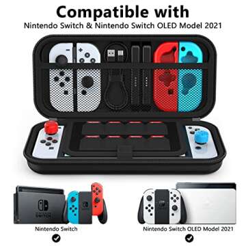 HEYSTOP Switch OLED Case Compatible with Nintendo Switch, Nintendo Switch/Switch OLED Carry Case wit...