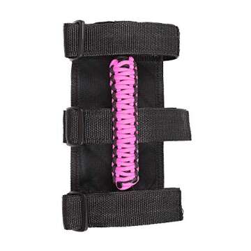 Savadicar 4 x Roll Bar Grab Handles Grip Handle for 1955-2023 Jeep Wrangler CJ YJ TJ JK JKU JL JLU & Gladiator JT, Interior Accessories, Pink