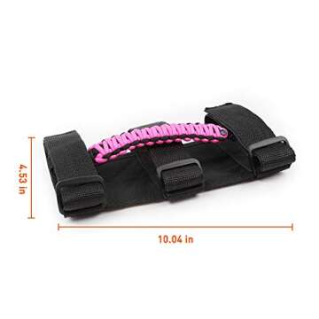 Savadicar 4 x Roll Bar Grab Handles Grip Handle for 1955-2023 Jeep Wrangler CJ YJ TJ JK JKU JL JLU & Gladiator JT, Interior Accessories, Pink