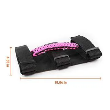 Savadicar 4 x Roll Bar Grab Handles Grip Handle for 1955-2023 Jeep Wrangler CJ YJ TJ JK JKU JL JLU & Gladiator JT, Interior Accessories, Pink