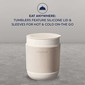 Corelle Stoneware 16-Pc Dinnerware Set, Handcrafted Artisanal Double Bead Plates, Meal Bowls, Bowls and Tumblers, Solid and Reactive Glazes, Dining Plate Set, Oatmeal