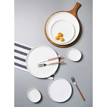 Teocera Dessert Plates set of 6 | 7.2 Inch Round Dessert Salad Plates - Small Appetizer Plates - Dishwasher, Microwave, and Oven Safe, White