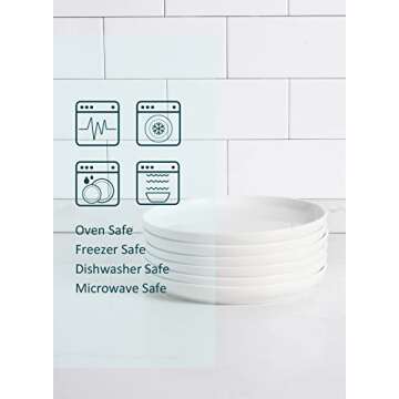 Teocera Dessert Plates set of 6 | 7.2 Inch Round Dessert Salad Plates - Small Appetizer Plates - Dishwasher, Microwave, and Oven Safe, White