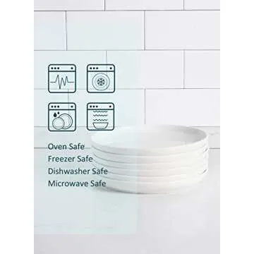 Teocera Dessert Plates set of 6 | 7.2 Inch Round Dessert Salad Plates - Small Appetizer Plates - Dishwasher, Microwave, and Oven Safe, White