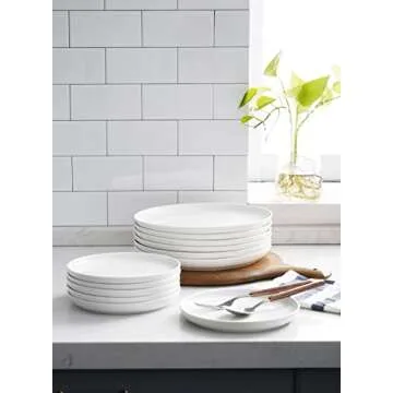 Teocera Dessert Plates set of 6 | 7.2 Inch Round Dessert Salad Plates - Small Appetizer Plates - Dishwasher, Microwave, and Oven Safe, White