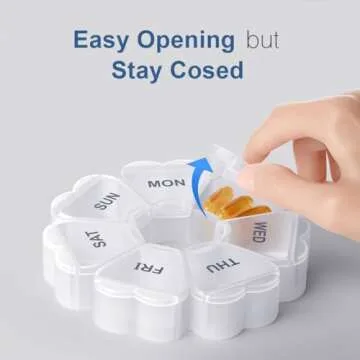 Large Weekly Pill Organizer, Pill Box 7 Day, KAPENS Daily Vitamin Case Large Capacity Compartments, Pill Containers for Fish Oil Medicine Supplements, White