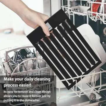 ONEEON 24" Range Hood - 650 CFM Stainless Steel Wall Mount Kitchen Exhaust with 3 Speed Fan, LED Lights, Push Button, Ultra-thin Body, Chimney Style Stove Vent Hood & Ducted Exhaust Vent, Black