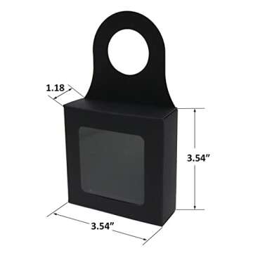 Wine Box with Window, 25 Pcs Charcuterie Box Wine Bottle Box for Gifts, Wine Hanging Foldable Gift Boxes for Cookies, Snacks (Black)