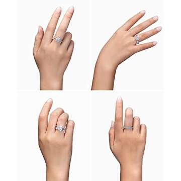 FCINOS Moissanite Engagement Ring in Sterling Silver