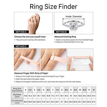 FCINOS Moissanite Engagement Ring in Sterling Silver