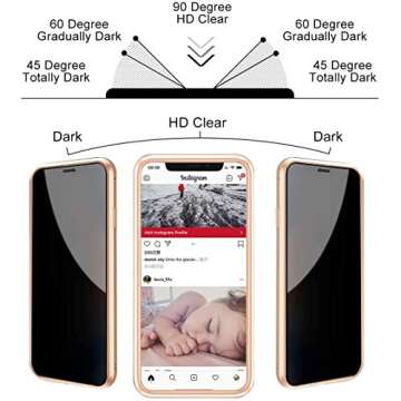 ACCREW Privacy Magnetic Case for iPhone 12/12 Pro, Anti Peep Magnetic Adsorption Privacy Screen Protector Double Sided Tempered Glass Metal Bumper Frame Anti Peeping Anti-Spy Phone Case Gold