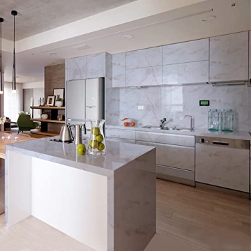 Stylish UNIHOME White Marble Contact Paper 15.7" x 197"