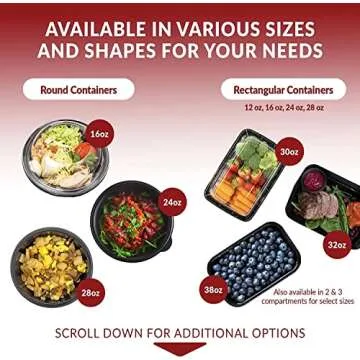 Reli. Meal Prep Containers, 30 oz. (50 Pack) - Black 2 Compartment Food Containers with Lids, Microwavable Food Storage Containers - Black Reusable Bento Box/Lunch Box Containers for Meal Prep (30 oz)